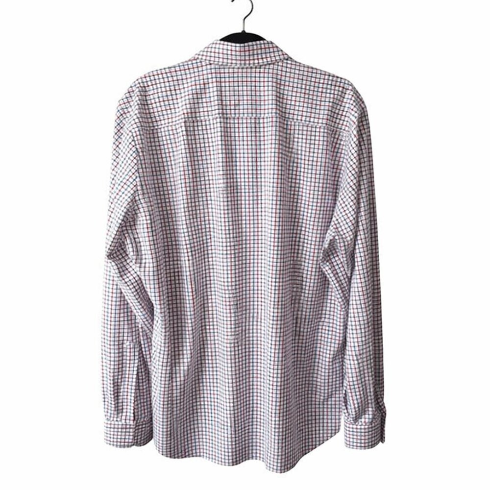 Mizzen+Main Leeward Performance Dress Shirt XXL Stretch No Iron Red Blue Check - Picture 4 of 5